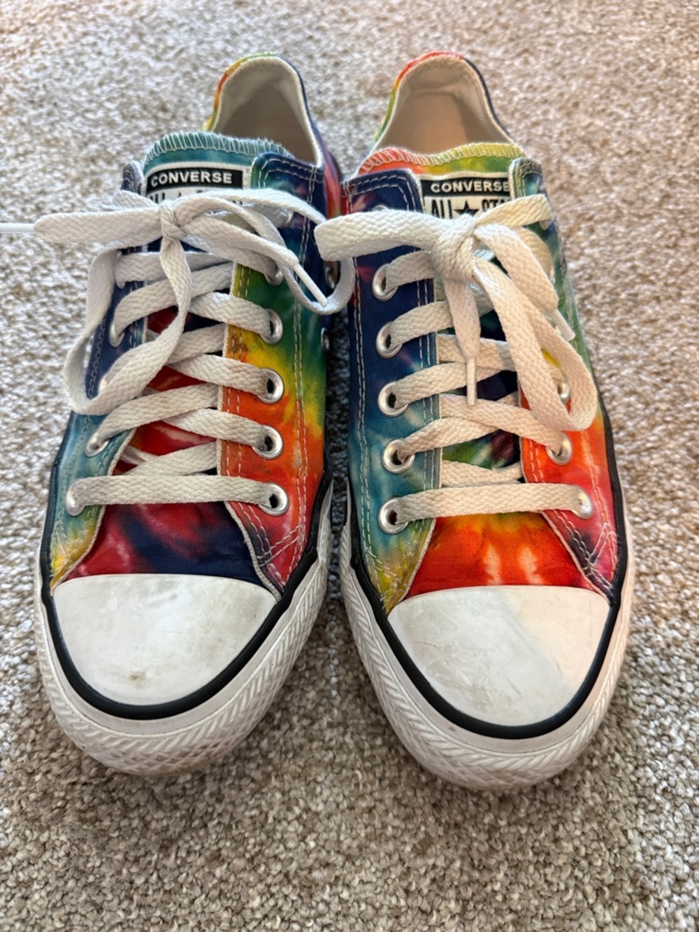 Converse Low Top Tie-Dye Canvas Sneakers - Rainbow size 7